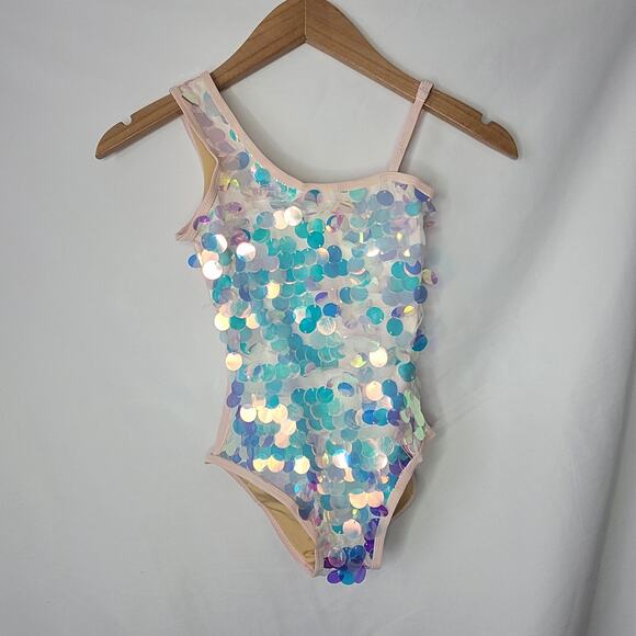 Lola + The Boys Other - Lola and the Boys- Girls Sequin one piece swimsuit- size 6